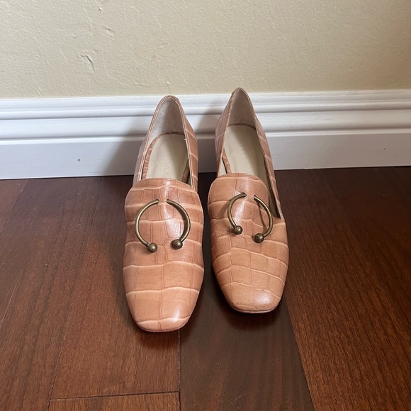 FREDA SALVADOR LIFT Pierced Block Heels Cocoa Croc - Picture 2 of 4